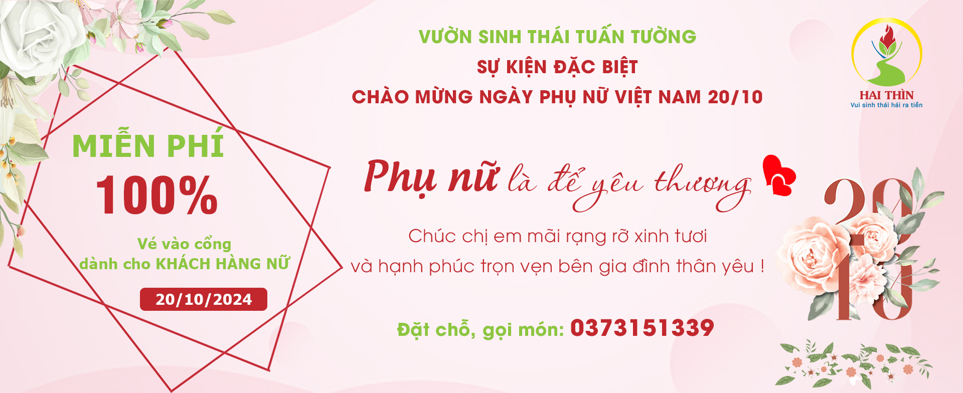 Vườn sinh thái Tuấn Tường - Sự kiện đặc biệt chào mừng ngày Phụ Nữ Việt Nam 20/10