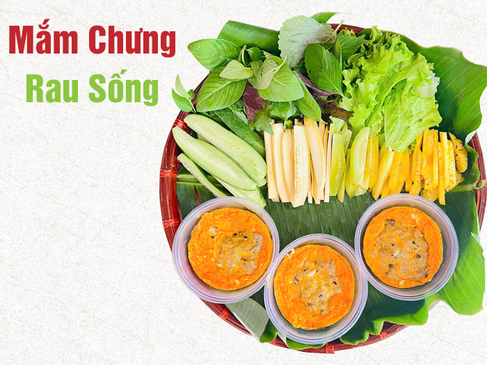 Mắm chưng rau sống