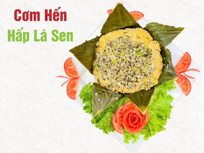 Cơm hến hấp lá sen