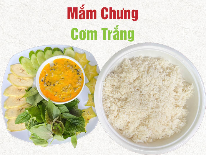 Mắm chưng + cơm trắng